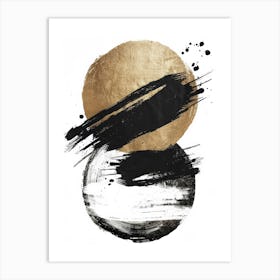 Gold And Black Abstract Painting 80 Art Print