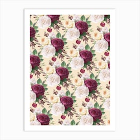 Burgundy Roses Art Print