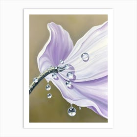 Water Droplets On A Purple Flower Art Print