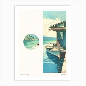 Naoshima Japan 4 Cut Out Travel Poster Art Print