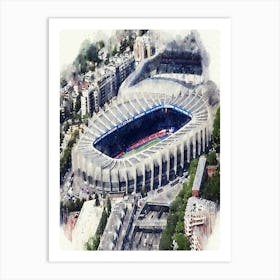 Paris Saint Germain Stadium Parc Des Princes Art Print