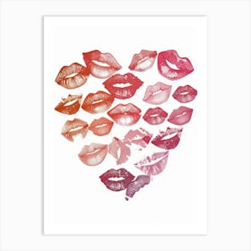 Kisses In Heart Art Print