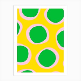 Green And Pink Circles 1 Art Print