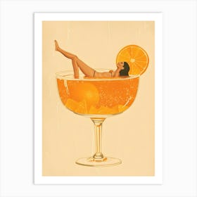 Girl In A Cocktail Art Print