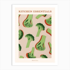 Broccoli Pink & Green Pattern 2 Poster Art Print
