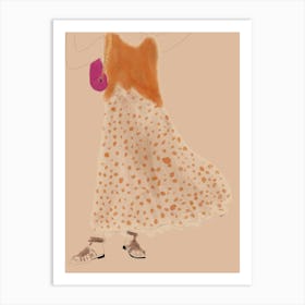 Polka Dot Dress - Fashion Artwork Art Print