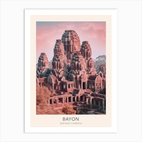 The Bayon Siem Reap Cambodia Travel Poster Art Print