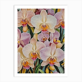 Orchid Flowers no1 Art Print