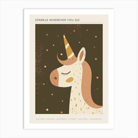 Muted Pastels Unicorn Polka Dot Poster Art Print