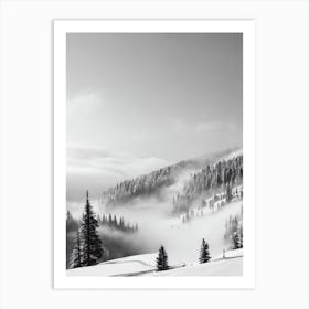 Beaver Creek, Usa Black And White Skiing Poster Art Print