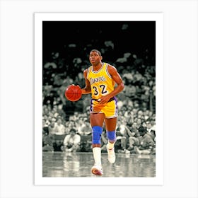 Guard Magic Johnson Of The Los Angeles Lakers Art Print