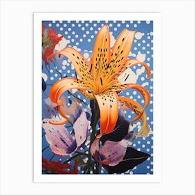 Surreal Florals Gloriosa Lily 4 Flower Painting Art Print