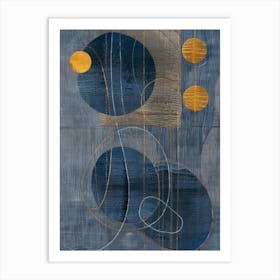 Blue And Yellow Abstract Painting 2 Art Print