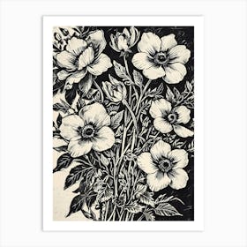 Black And White Flowers Art Print