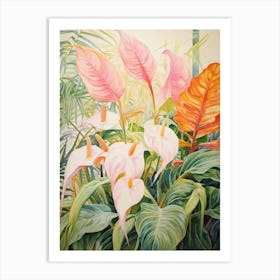 Tropical Plant Painting Peace Lily 2 Art Print