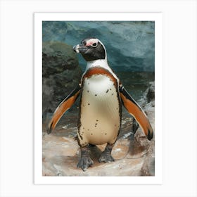 Galapagos Penguin King George Island Colour Block Painting 4 Art Print