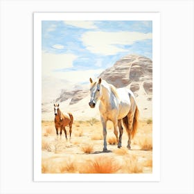 Horses Painting In Namibrand Nature Reserve, Namibia 1 Art Print
