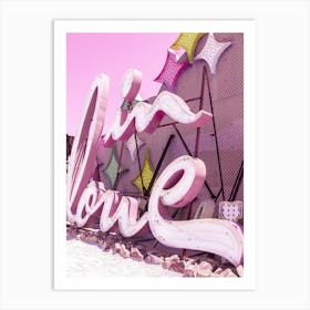 In Love Vintage Pink Neon Sign Art Print