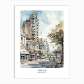 Myrtle 2 Watercolour Travel Poster Art Print