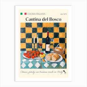 Cantina Del Bosco Trattoria Italian Poster Food Kitchen Art Print
