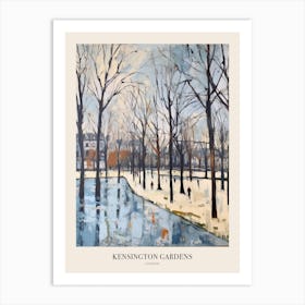 Winter City Park Poster Kensington Gardens London 1 Art Print