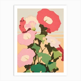 Morning Glories Flower Big Bold Illustration 2 Art Print