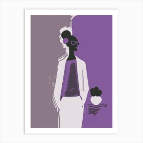 Beautiful Bold Successful Black Woman Abstract Remix Lilac Art Print
