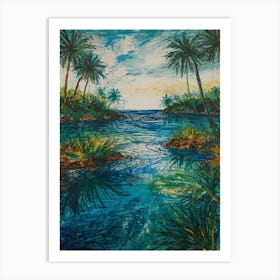 Palm Trees In The Water Art Print