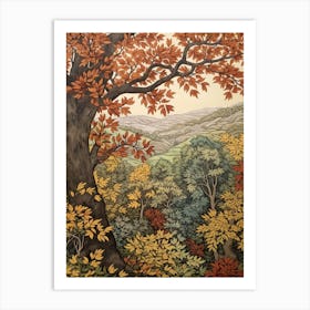 European Black Alder 4 Vintage Autumn Tree Print  Art Print