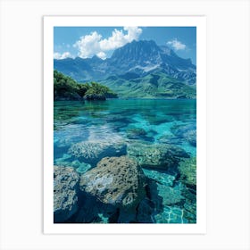 Clear Blue Water In A Mountain Lake Art Print