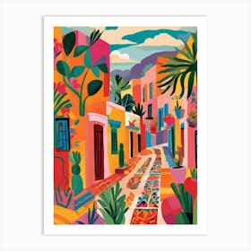 Colorful mexican Street and houses Art Print