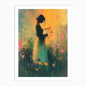 Girl In A Field Art Print