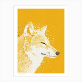 Yellow Arctic Wolf 3 Art Print