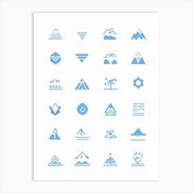 Aesthetic Vector Icons Categorized Into Severally Distinct Weather And Travel Symbols Dominating T (2) Art Print