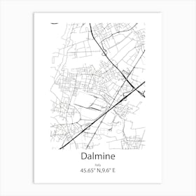 Dalmine,Italy Minimalist Map Art Print