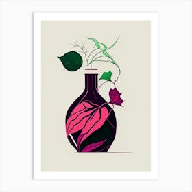 Poison Ivy Potion Minimal Line Drawing 4 Art Print