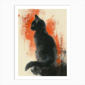 Black Cat Canvas Print Art Print