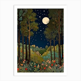 William Morris Night In The Forest 14 Art Print