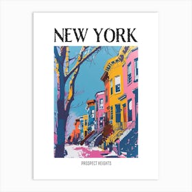 Prospect Heights New York Colourful Silkscreen Illustration 4 Poster Art Print