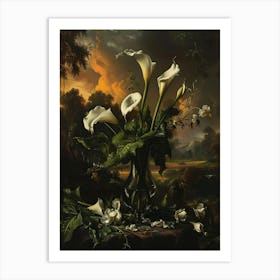 Baroque Floral Still Life Calla Lily 3 Art Print