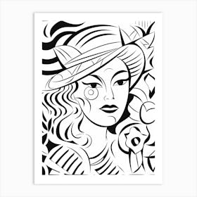 Line Art Inspired By The Joy Of Life By Matisse 1 Art Print