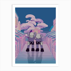 Sakura kaws Art Print