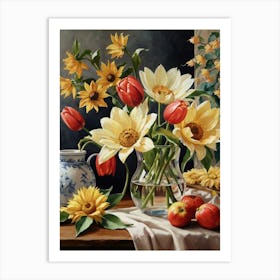 Sunflowers In A Vase Art Print