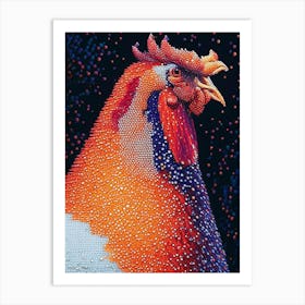 Chicken Pointillism Bird Art Print
