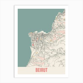 Beirut Map Poster Art Print