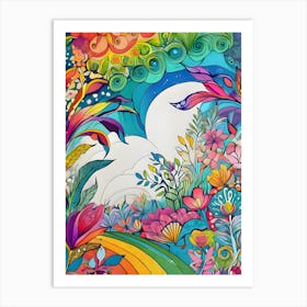 Rainbows And Flowers - Reimagined Art Print