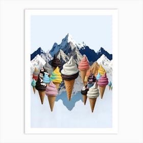 Ice Cream Mountains Art Print