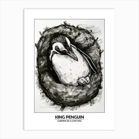 Penguin Sleeping In A Cozy Pile Poster 4 Art Print