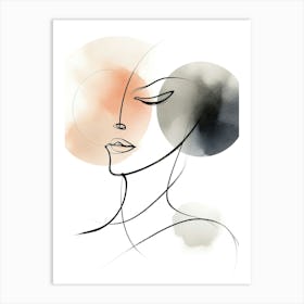 Line Art Portrait Of A Woman Art Print