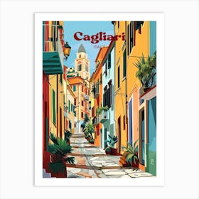 Cagliari Italy Street Digital Travel Art Art Print